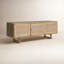 Grier 65.0L X 18.0W X 23.0H Medium Brown Solid Wood W/Cane Media Console-625781448