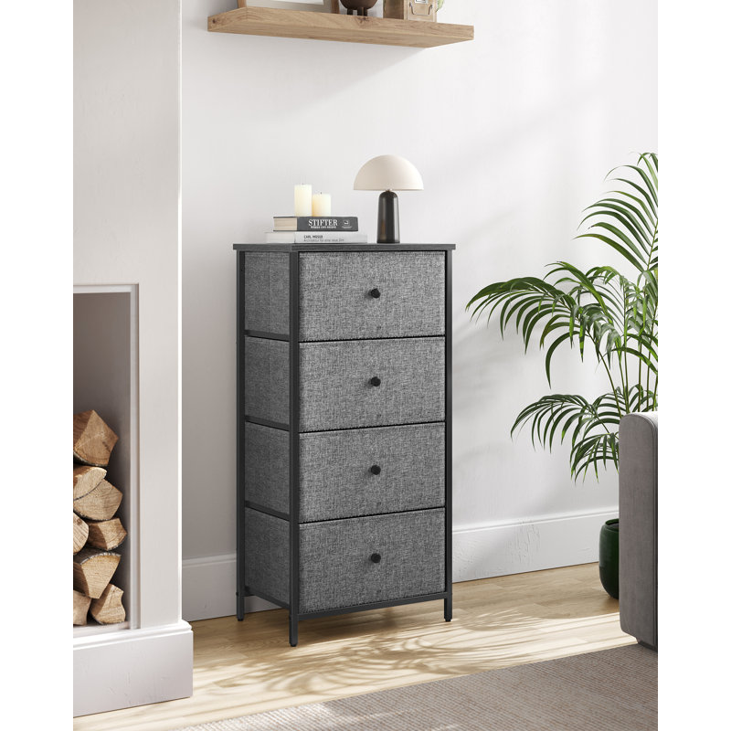 Ahmora 45cm W 4 - Drawer Chest of Drawers, Classic Grey/Black