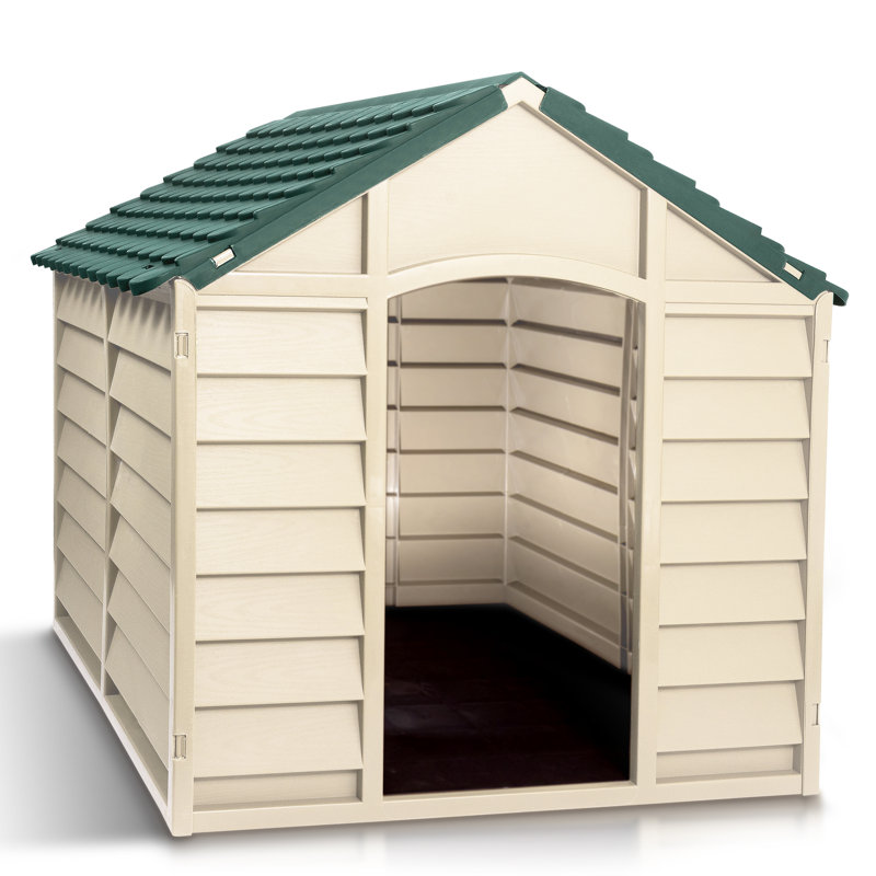 Niche pour chien Augie, H 32,3 po x l 33,1 po x P 33,8 po, Beige et vert