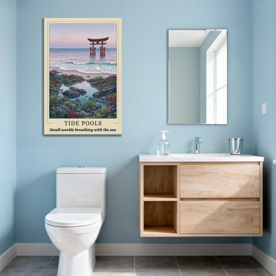 Landscape & Nature Tide Pools Beach Scene With Torii Gate