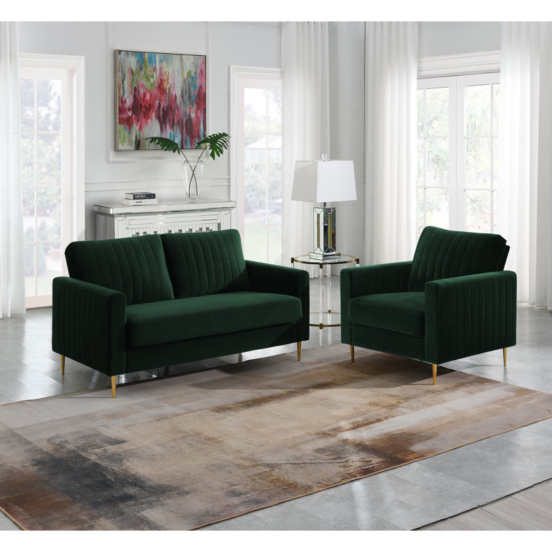 Manito 2 - Piece Velvet Living Room Set, Dark Green