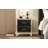 Elegant High Gloss Nightstand With Metal Handle-138913787