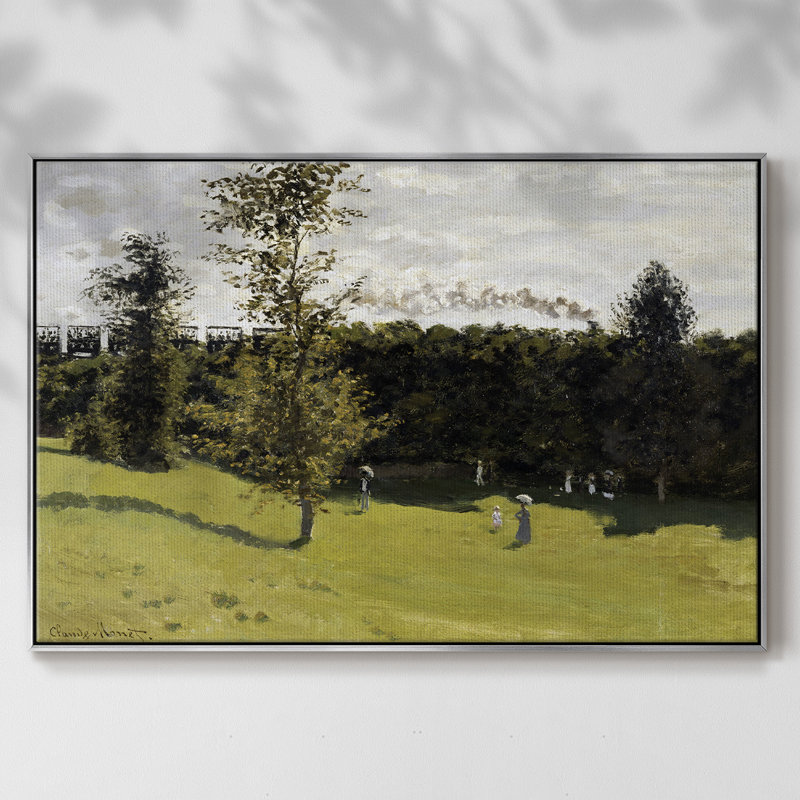 Monet, reproduction d'art encadrée sur toile par Claude Monet, Argent, H 27 po x l 41 po x P 2 po