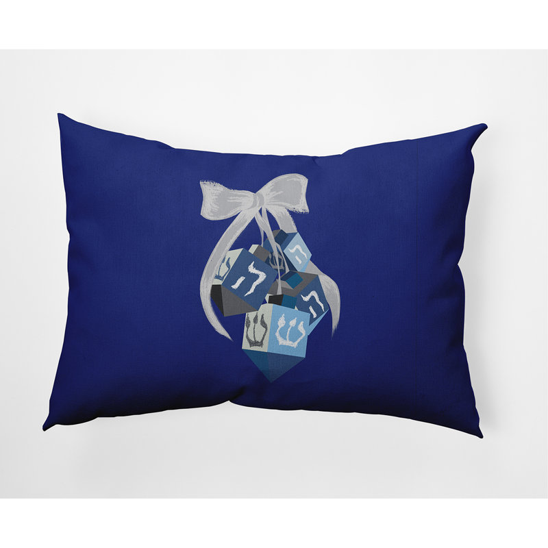 Outdoor Reversible Throw Pillow, Blue