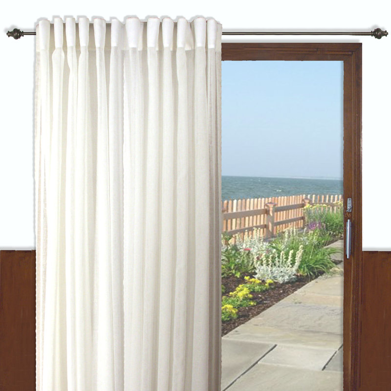 Aonan Semi Sheer Curtain Single Panel, Ivory