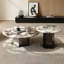 Table basse ronde en marbre clair-107425032