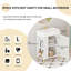 Meuble-lavabo à tablettes ouvertes avec lavabo en céramique et porte à fermeture douce, armoire de rangement à tablettes ouvertes sur le côté gauche, assemblage requis
