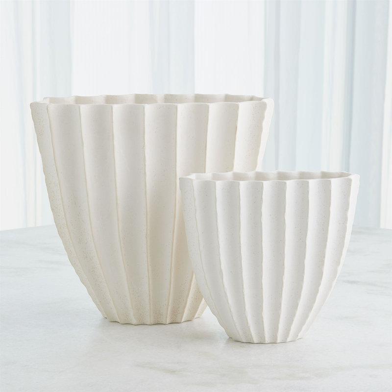 Earthenware Table Vase, 10" H x 10.63" W x 4.33" D