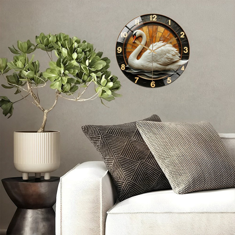 Horloge murale élégante 12 po Swan