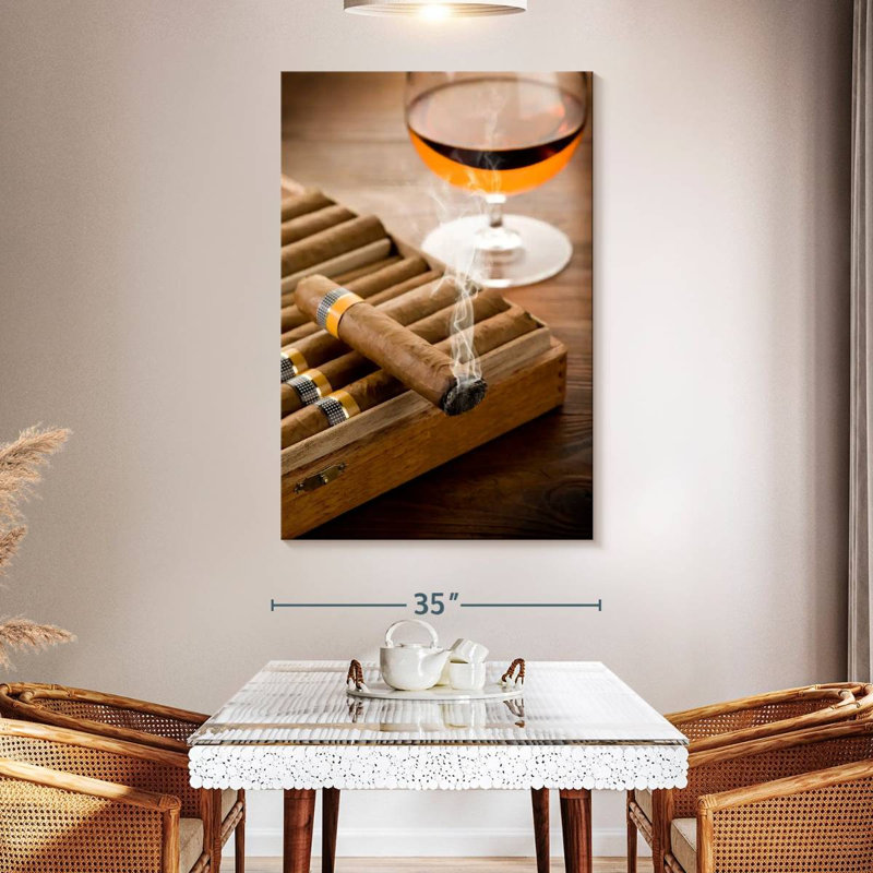 Senne Cigar And Whiskey, 51" H x 34" W
