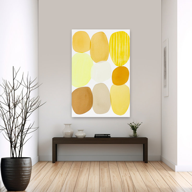 Golden Sun Shimmers - Abstracts Contemporary Summer Patterns Art, H 60 po x l 40 po