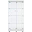 Armoire de rangement à deux portes, vitrine en verre, armoire de rangement de salon avec tablettes