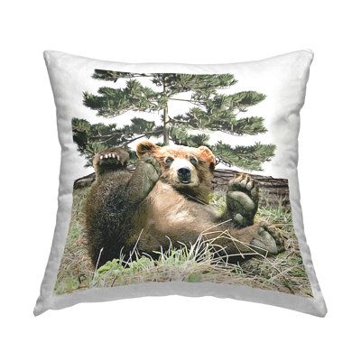 Coussin Playful Bear Forest Clearing