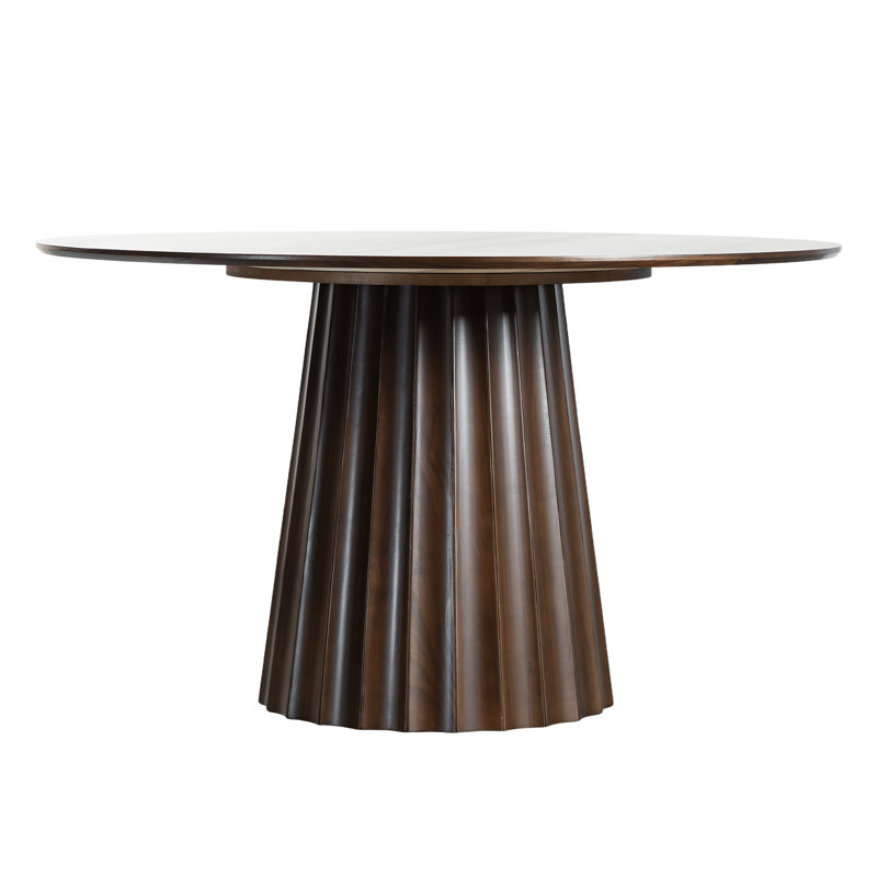 Table de salle à manger en bois massif, Noyer, H 30 po x L 52 po x l 52 po