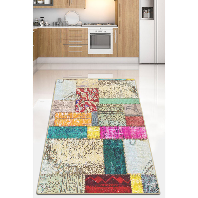 Durable Hall Carpet (4.9 x 6.6 ft), 100% Polyester, 0.4 in Pile Height | Antibacterial, Non-Slip Underside, Machine Washable at 86°F | Perfect for High Traffic Areas, Easy Care & Stylish Home Décor