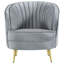Chaise moderne grise et dorée, cadre en velours doux avec détails, mobilier de salon
