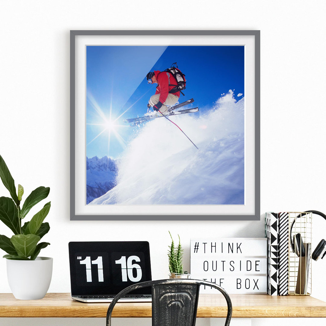 Gerahmtes Poster Ski Jump