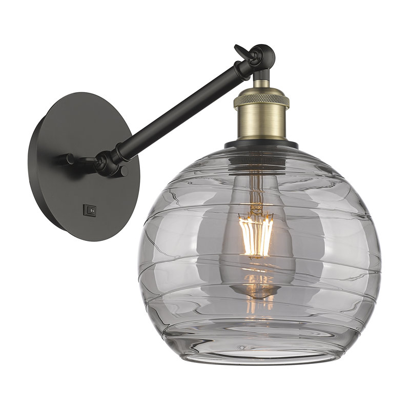 Allare Steel Armed Sconce, Black Antique Brass