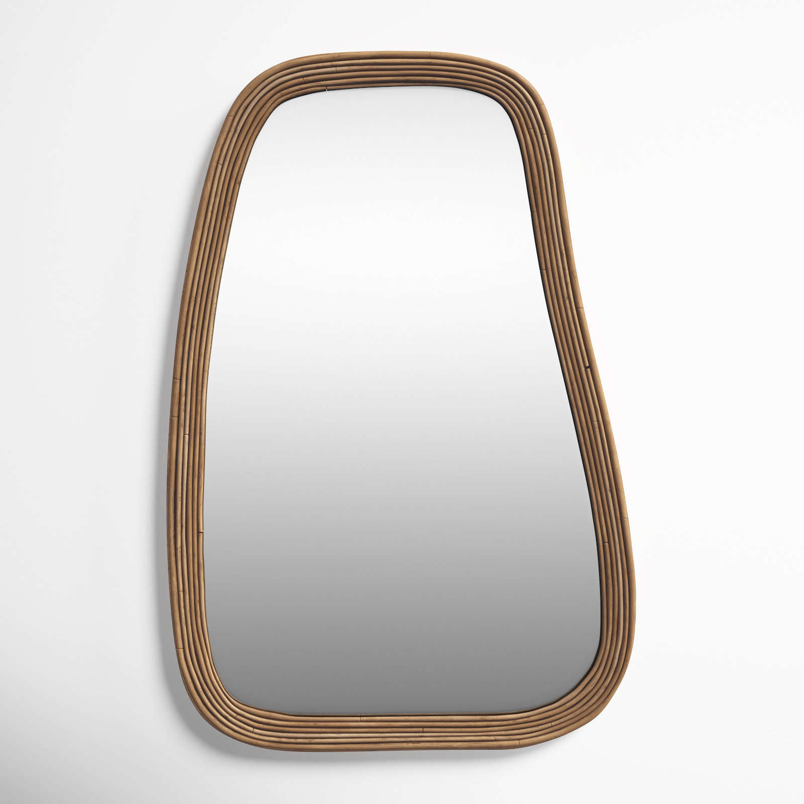 24" Rattan Standing Mirror