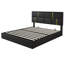 Grand lit plateforme tapissier avec système de rangement hydraulique