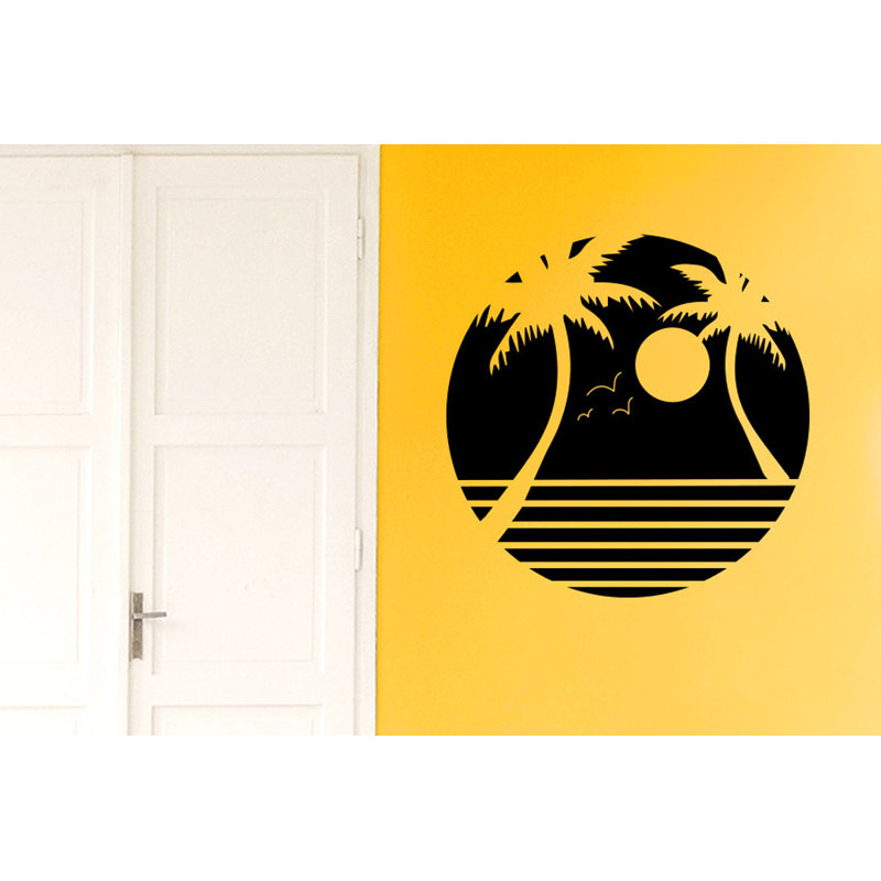 Nautical & Beach Non-Wall Damaging Wall Decal, Black