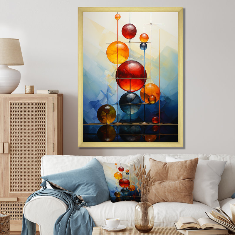 «Opt Art Harmonic Balance IV» sur toile, Cadre photo doré, H 32 po x l 16 po x P 1 po