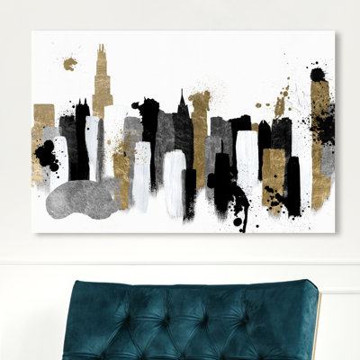 " Abstract Glamorous Chicago, Modern & Contemporary Black " by Oliver Gal