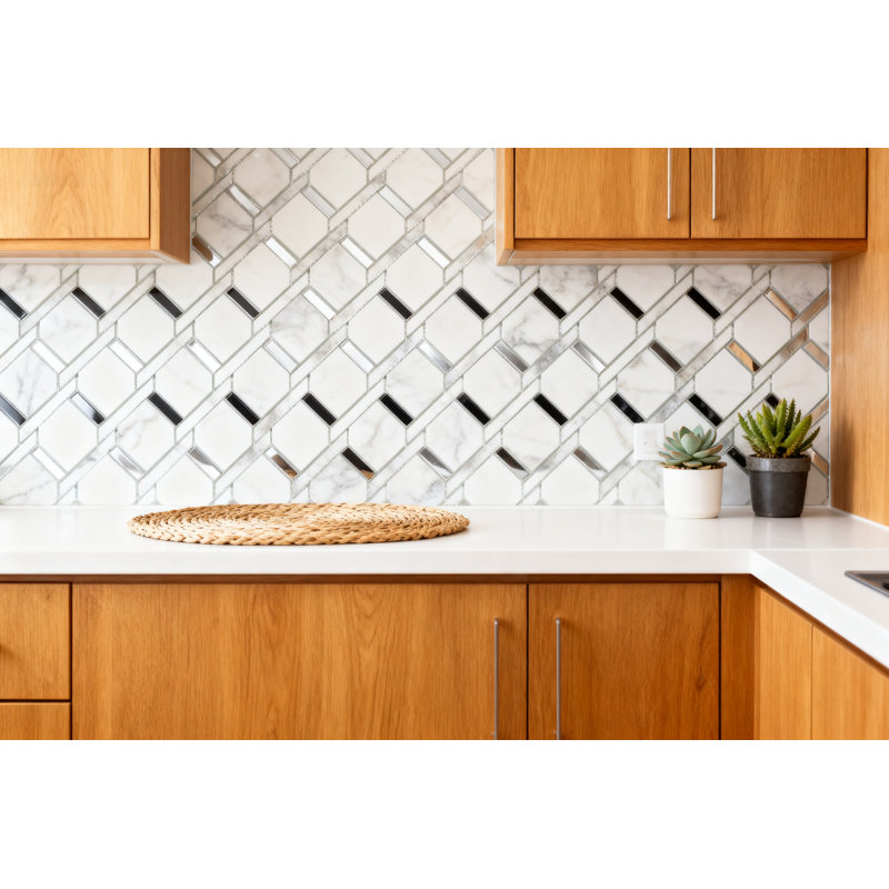 Carrara 2" x 3" Glass Mosaic Tile, Gray/Silver