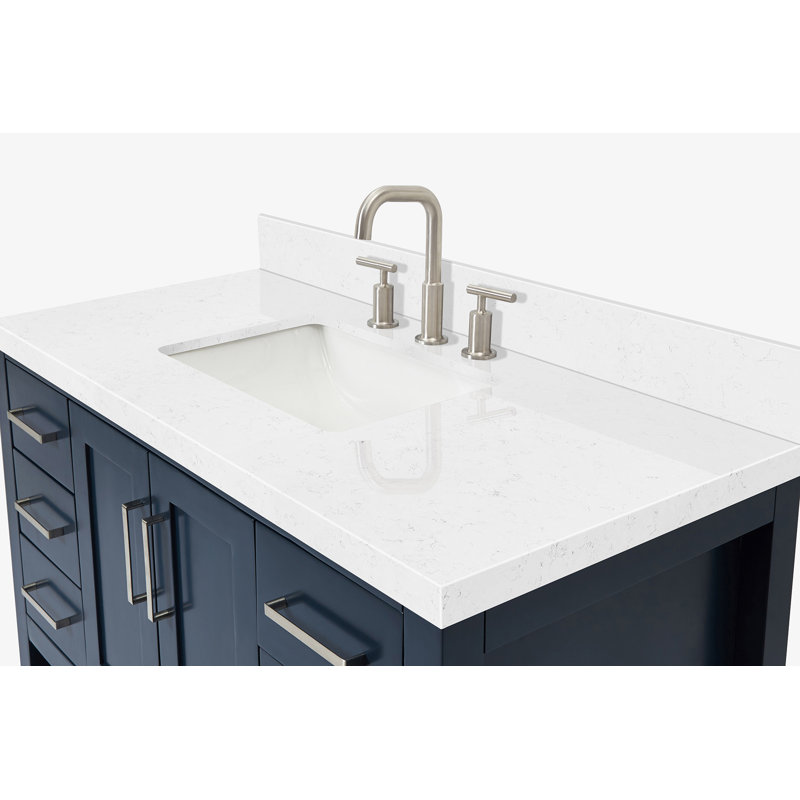 ARIEL Magnolia 42 Single Bathroom Vanity with Top, Rectangular, Midnight Blue