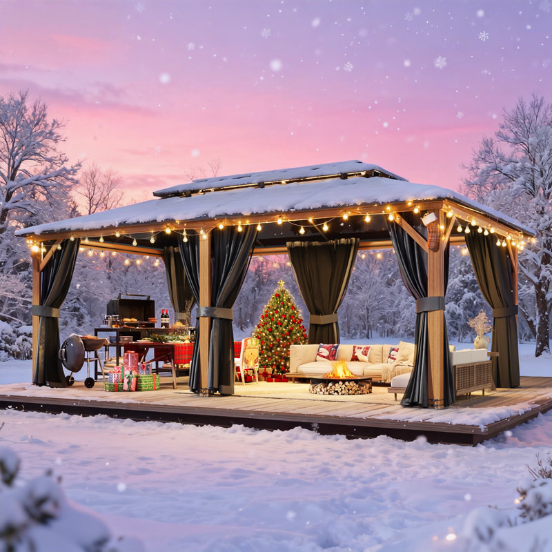 20 pi L 12 pi. D Pavillon de jardin en aluminium