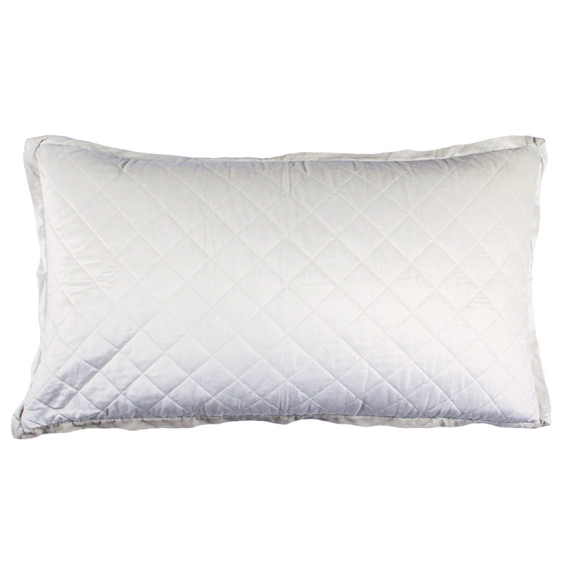 Chloe Velvet Lumbar Pillow Cover & Insert, Ivory, 20" x 36" 