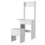 Bureau de coiffeuse blanc moderne avec miroir à DEL et panneau pliable, tabouret de rangement et tablettes ouvertes - Coiffeuse compacte pour chambre à coucher, blanc