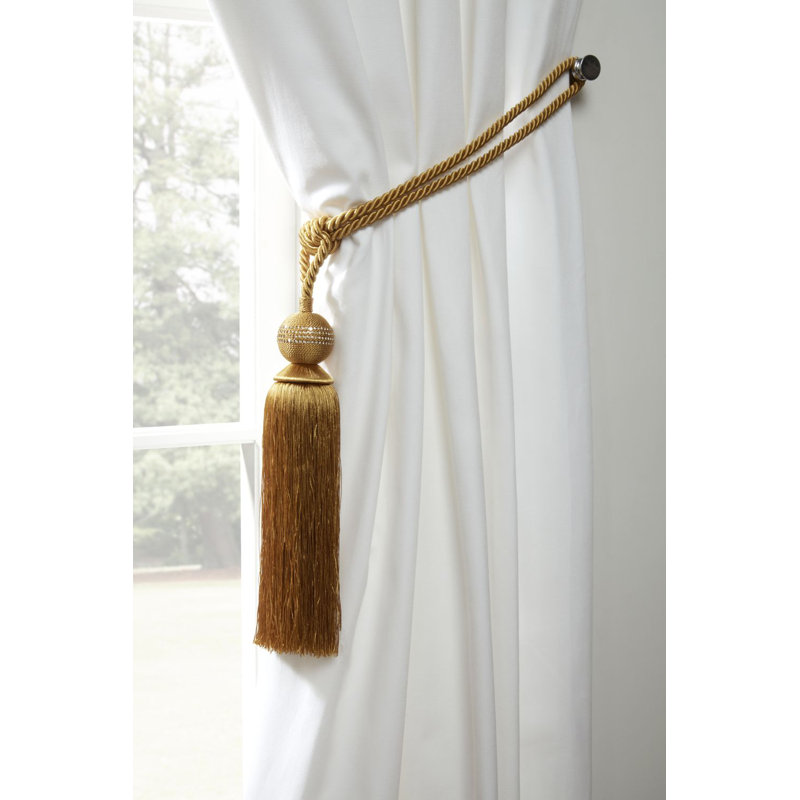 Galaxy Tieback Graphite Polyester 60cm Curtain Holdback/Tieback, Ochre