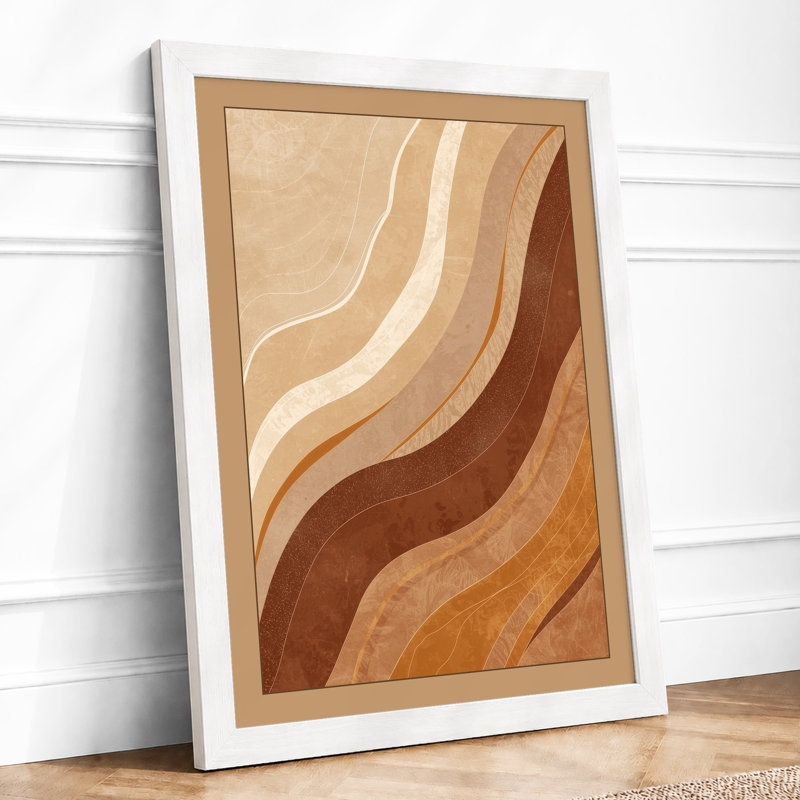 Earth Currents Minimalist - Framed Print, A1 - 84.1 x 59.4 cm, White