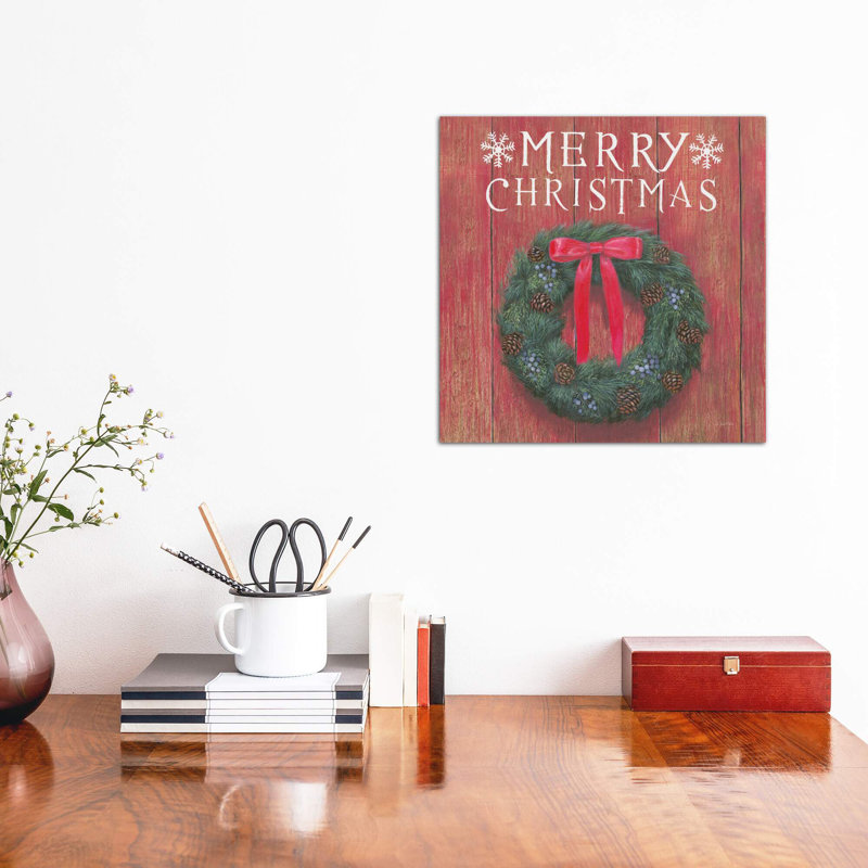Merry Christmas Wreath by James Wiens - Wrapped Canvas Print, 45.72 cm H x 45.72 cm W x 1.91 cm D