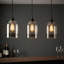 23cm H Glass Drum Lamp Shade in Smoke Gray