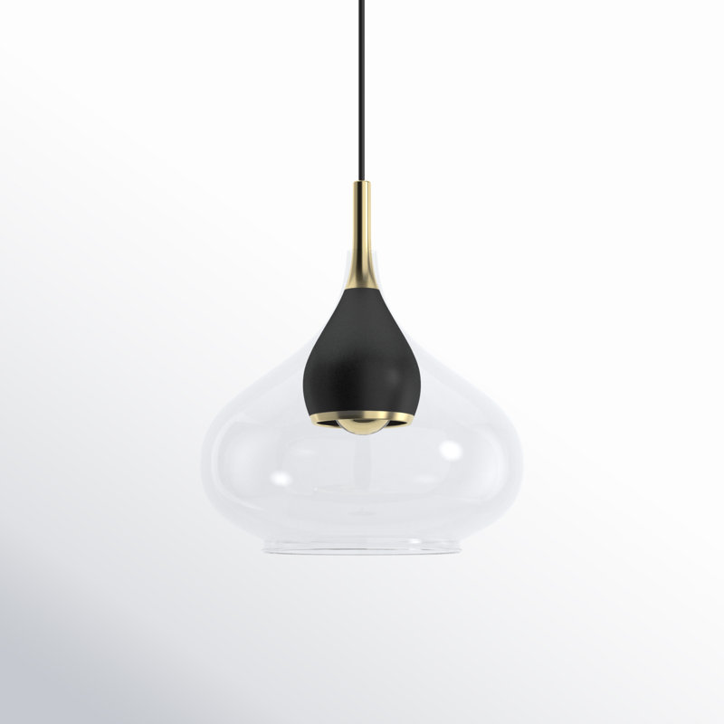 Luminaire suspendu doré à 1 lumière Demetra