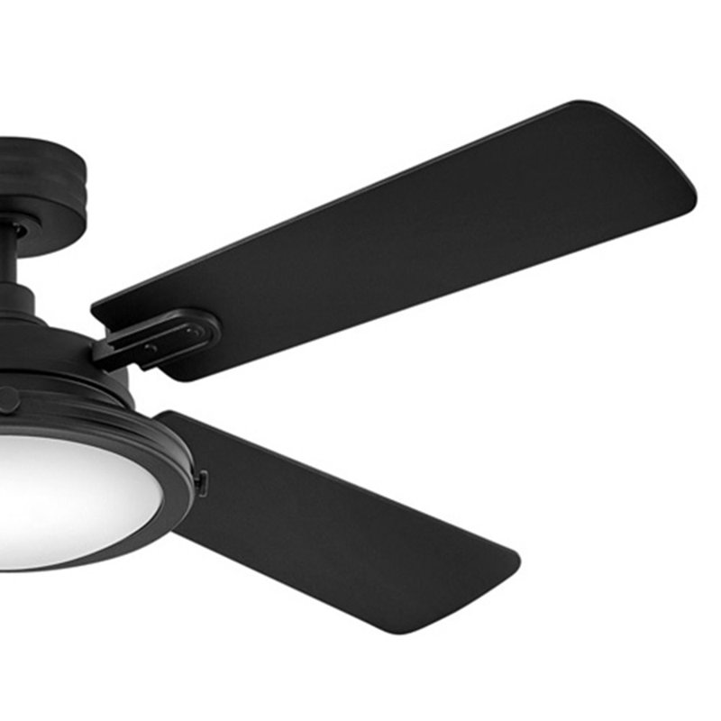 Ventilateur intelligent à DEL 54 po Collier, Noir mat avec pales en noyer