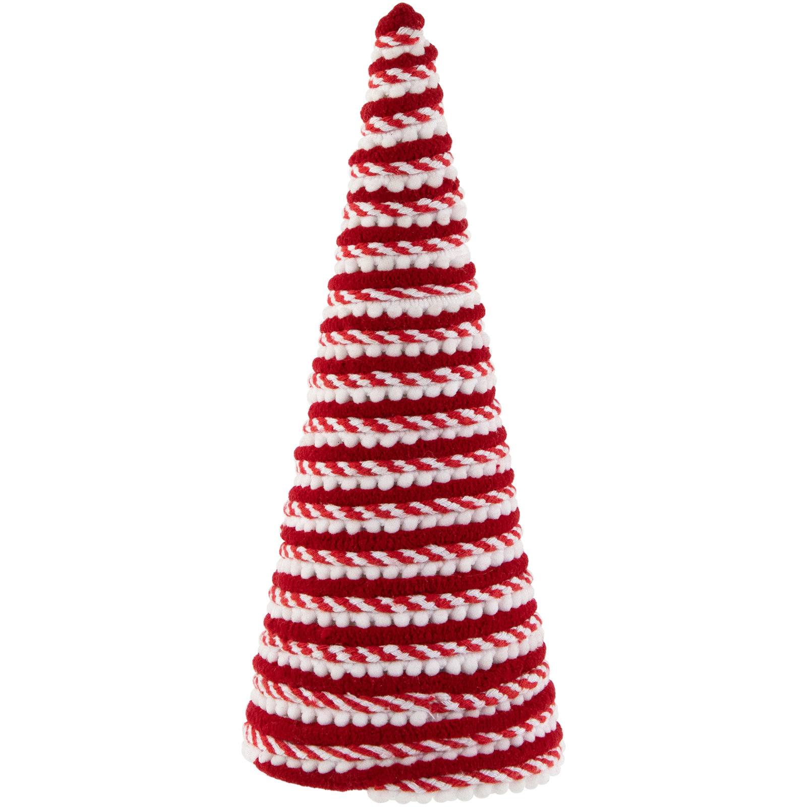 Candy Cane Swirled Christmas Cone Tree, 10.5" H x 4.25" W x 4.25" D
