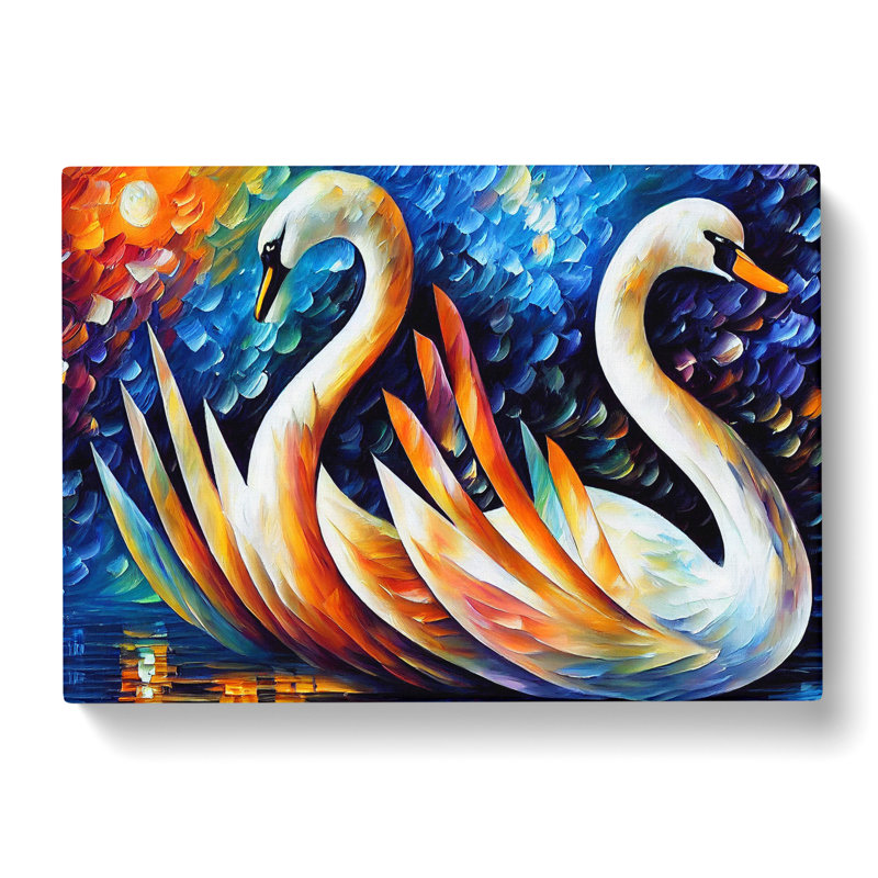 Swan Painting Vol.3 Abstract - Wrapped Canvas, 35cm H x 50cm W x 3cm D