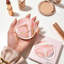 Pataricia Compact Makeup Mirror with LED Light, Rechargeable, 10x/1x Magnifying, 4” Wide Mirror for Purse (Marble Rosè)