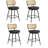 Swivel Upholstered Counter Stools With Rattan Back-970377914-970377913