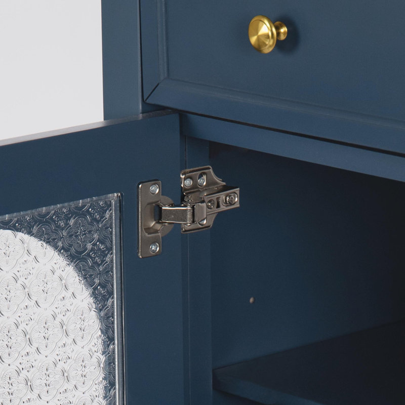 35.6" Bathroom Cabinet, Only Cabinet, Blue, Blue