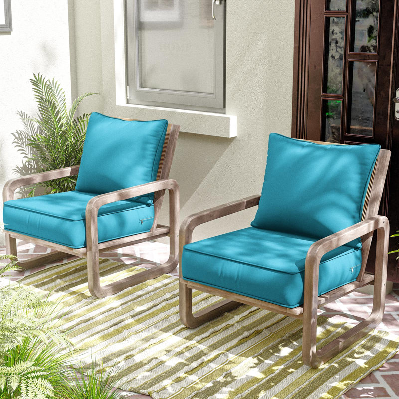 Outdoor Seat / Back Cushion, Lake Blue, 22" W x 22" D