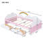 Lit plateforme enchanteur avec nuages et décor arc-en-ciel, parfait pour l'imagination des enfants et l'esthétique de la chambre à coucher, avec tiroirs de rangement