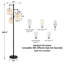 Lampe sur pied à branches 64,5 po style traditionnel avec abat-jour tambour