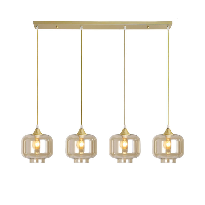 Khue 4 - Light Kitchen Island Pendant, Amber, Gold