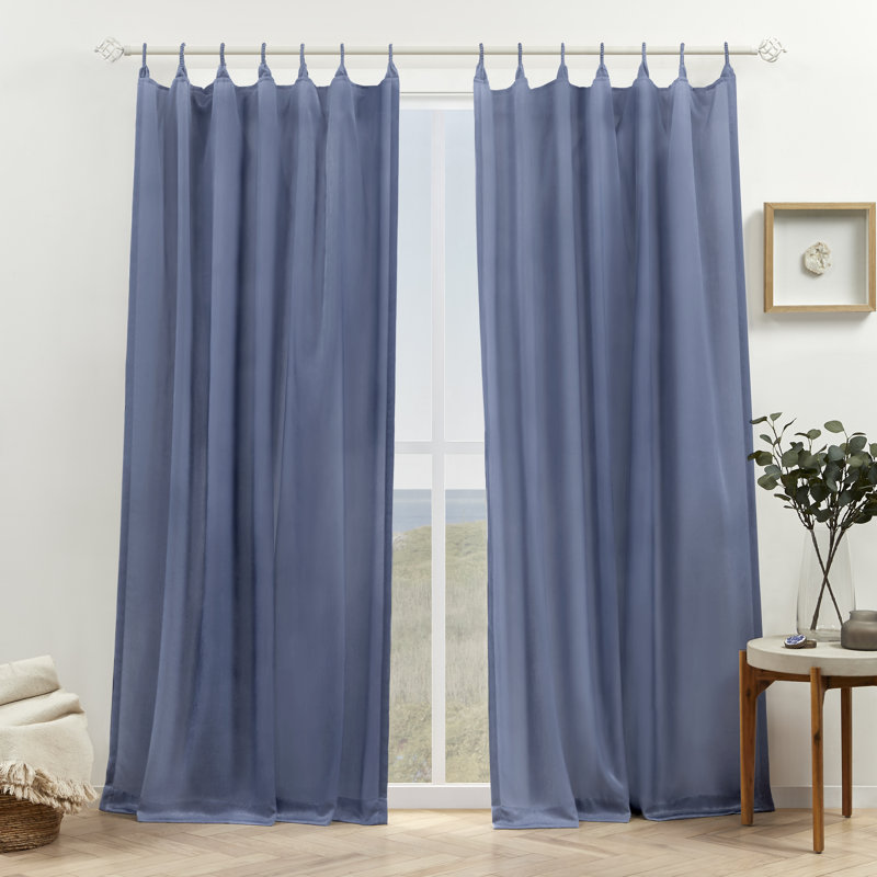 Semi Sheer Curtain Pair, 54" W x 108" L, Slate Blue