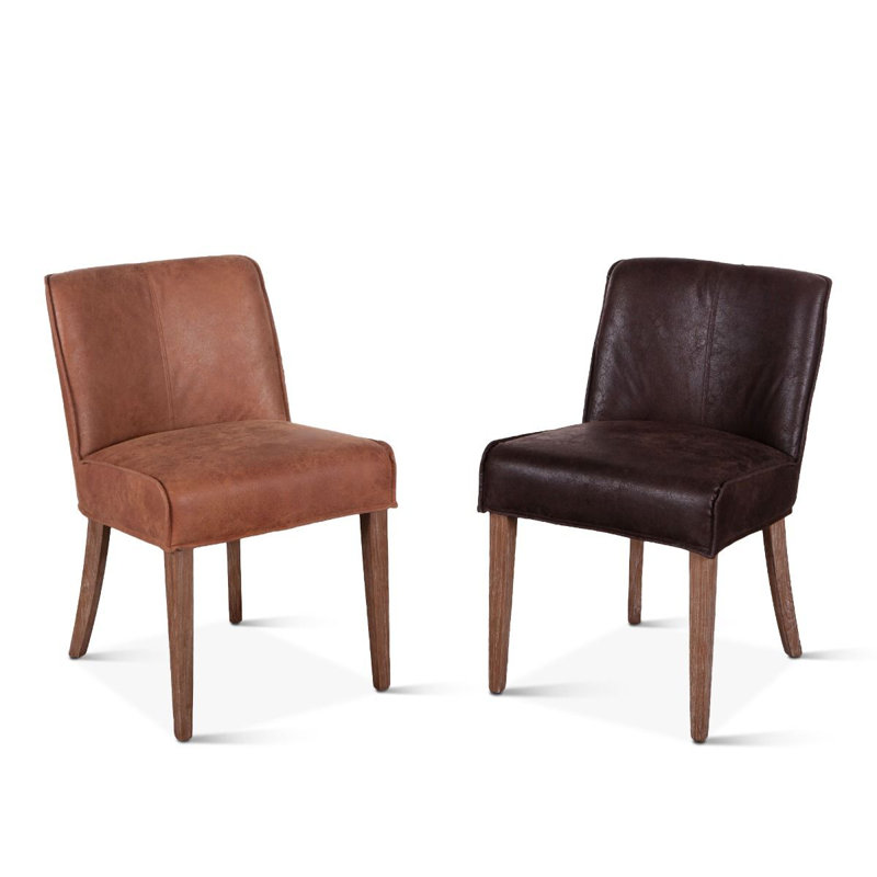 Hagood Leather Dining Chair, Dark Brown