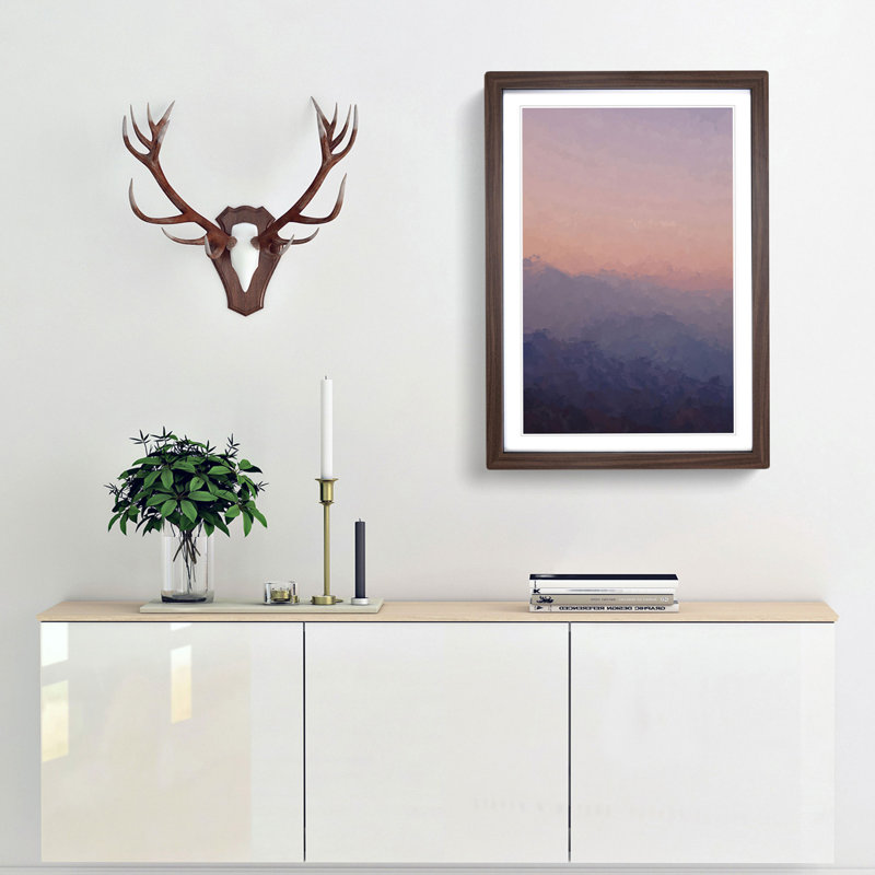 Sunset in California in Abstract - Picture Frame Graphic Art Print, 36cm H x 27cm W x 2cm D, Walnut Framed